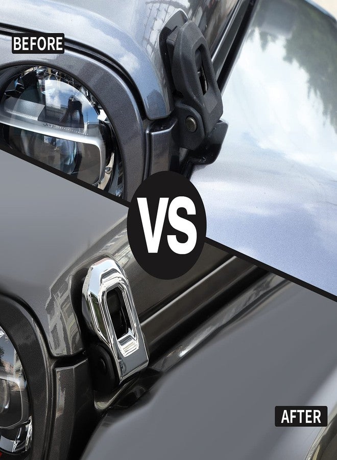 Voodonala for Jeep JL ABS Hood Latches Engine Buckle Bonnet Fastener Engine Cover Decor Trim Protction Cover for 2018-2025+ Jeep Wrangler JL JLU Gladiator JT Exterior Accessorie ABS Chrome 2pcs - Image 2